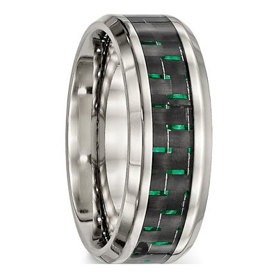 Stainless Steel 8mm Carbon Fiber Wedding Band – view 5