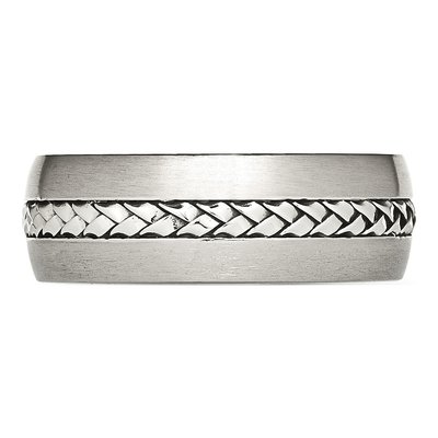 Stainless Steel 8mm Braided Wedding Band – view 3