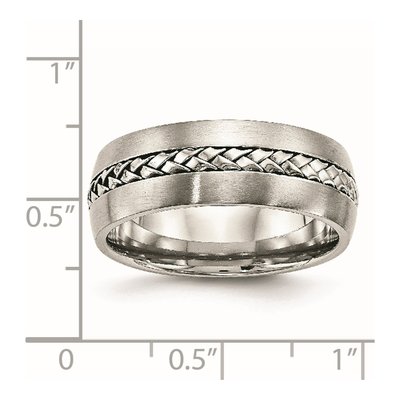 Stainless Steel 8mm Braided Wedding Band – view 6