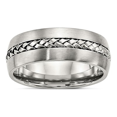Stainless Steel 8mm Braided Wedding Band
