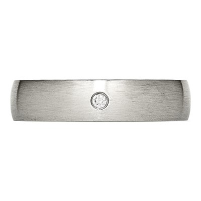 Stainless Steel CZ Wedding Band – view 5
