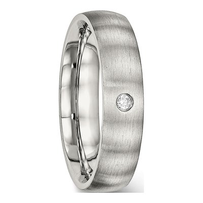 Stainless Steel CZ Wedding Band – view 6