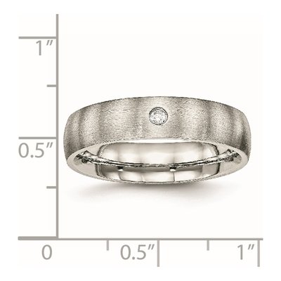 Stainless Steel CZ Wedding Band – view 8