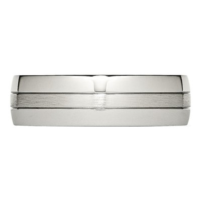 Stainless Steel 6.5mm Grooved Wedding Band – view 3