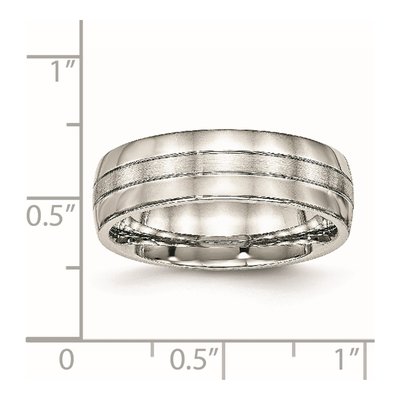 Stainless Steel 6.5mm Grooved Wedding Band – view 6