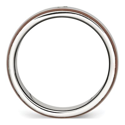 Stainless Steel 1/20 ct tw Diamond IP Wedding Band – view 3