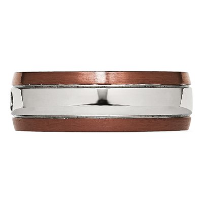 Stainless Steel 1/20 ct tw Diamond IP Wedding Band – view 4