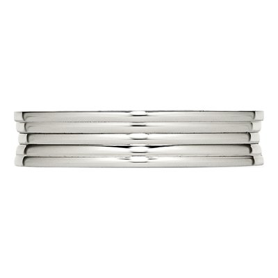 Stainless Steel 5mm Ridged Wedding Band – view 4