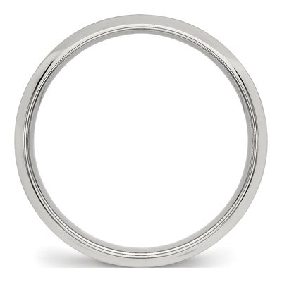 Stainless Steel 5mm Ridged Wedding Band – view 3