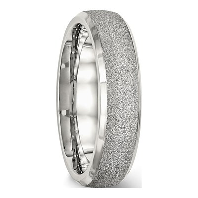 Stainless Steel 6mm Laser-Cut Wedding Band – view 5