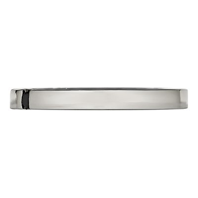 Stainless Steel CZ 3-Stone Flat Wedding Band – view 4