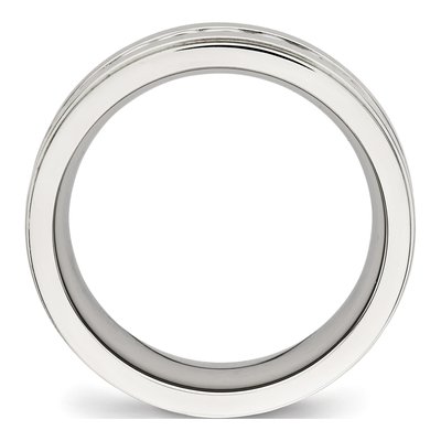 Stainless Steel 7mm Twisted Wedding Band – view 2
