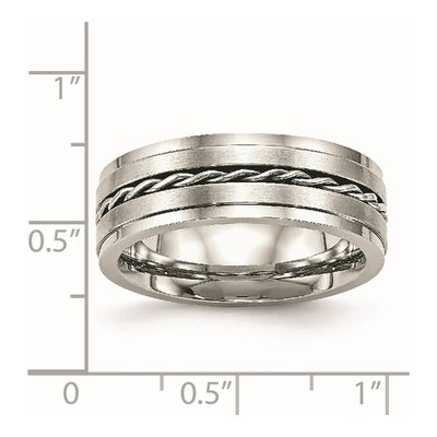 Stainless Steel 7mm Twisted Wedding Band – view 6