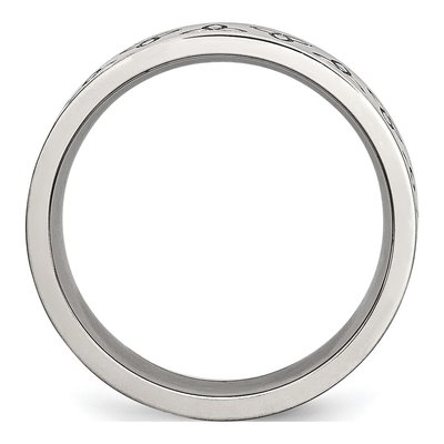 Stainless Steel 6mm Trinity Symbol Wedding Band – view 4