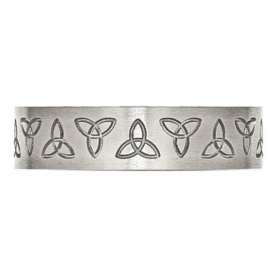 Stainless Steel 6mm Trinity Symbol Wedding Band – view 5