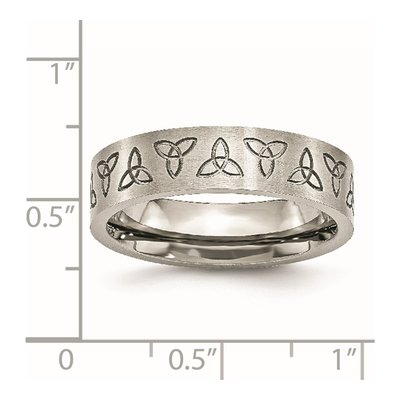 Stainless Steel 6mm Trinity Symbol Wedding Band – view 8