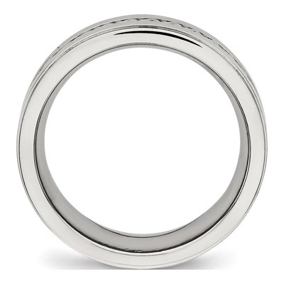 Stainless Steel 7mm Twisted Wedding Band – view 2