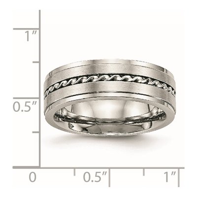Stainless Steel 7mm Twisted Wedding Band – view 6
