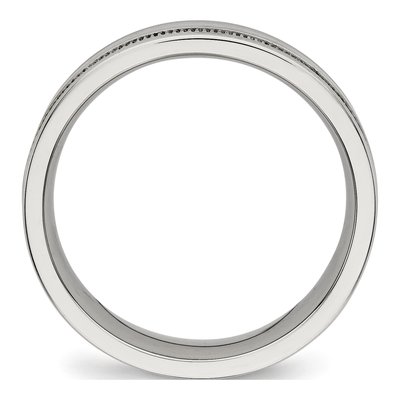 Stainless Steel 6mm Grooved Wedding Band – view 3
