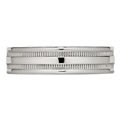 Stainless Steel 6mm Grooved Wedding Band – view 4