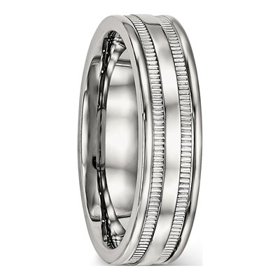 Stainless Steel 6mm Grooved Wedding Band – view 5