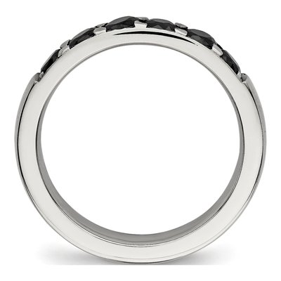 Stainless Steel CZ Wedding Band – view 3