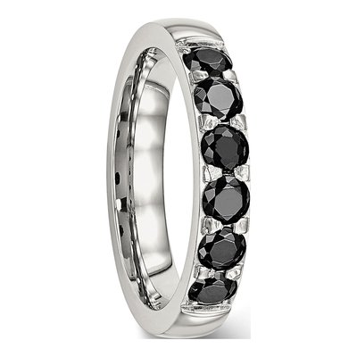 Stainless Steel CZ Wedding Band – view 6