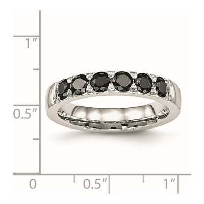 Stainless Steel CZ Wedding Band – view 8