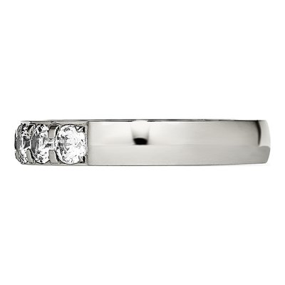 Stainless Steel CZ Wedding Band – view 4