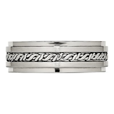Stainless Steel 7mm Braided Wedding Band – view 3