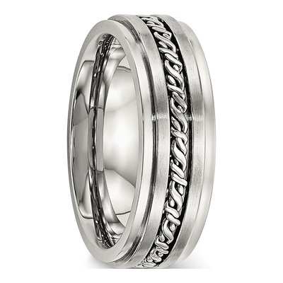 Stainless Steel 7mm Braided Wedding Band – view 4