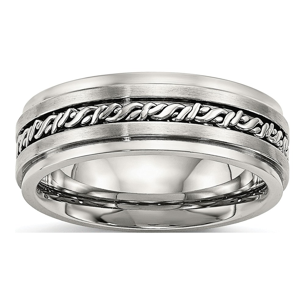 Stainless Steel 7mm Braided Wedding Band
