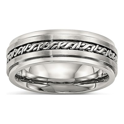 Stainless Steel 7mm Braided Wedding Band