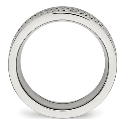 Stainless Steel 7mm Twisted Wedding Band – view 2