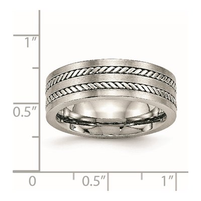 Stainless Steel 7mm Twisted Wedding Band – view 6