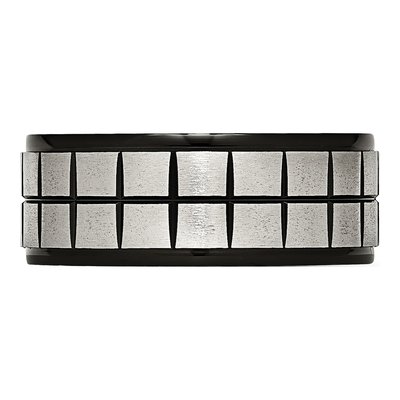 Black Stainless Steel 9mm Black Wedding Band – view 4