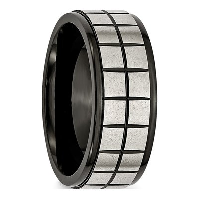 Black Stainless Steel 9mm Black Wedding Band – view 5