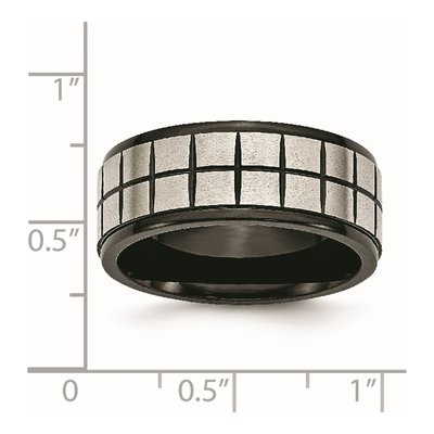 Black Stainless Steel 9mm Black Wedding Band – view 7