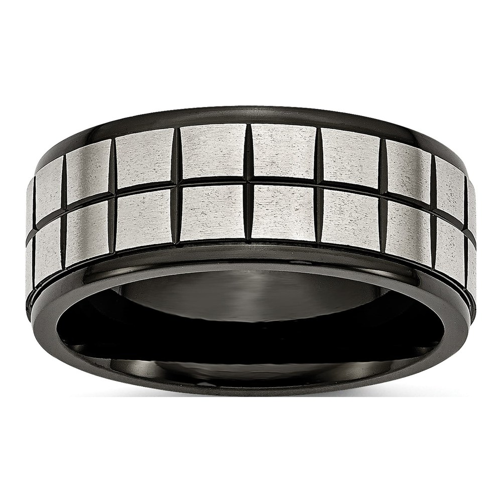Studio photo | Stainless Steel Brushed Black Ip-Plated 9mm Band | ring | statement piece