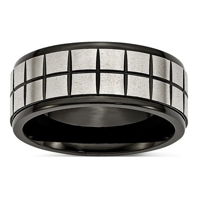 Black Stainless Steel 9mm Black Wedding Band