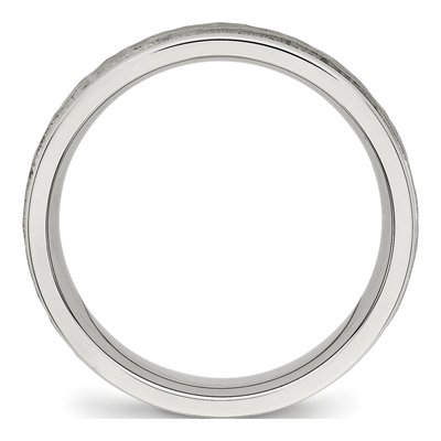 Stainless Steel 6mm Hammered Wedding Band – view 3