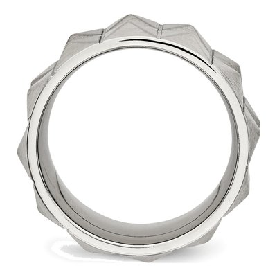 Stainless Steel 12mm Studded Wedding Band – view 3