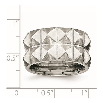 Stainless Steel 12mm Studded Wedding Band – view 7