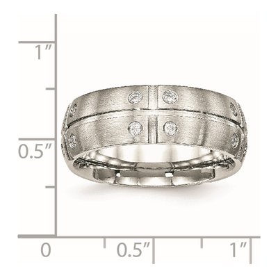Stainless Steel CZ Wedding Band – view 7