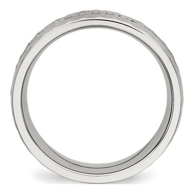 Stainless Steel CZ Wedding Band – view 3