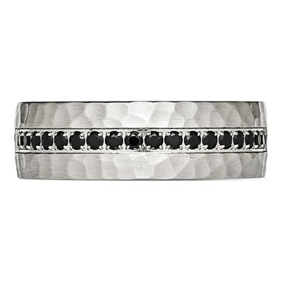 Stainless Steel CZ Wedding Band – view 5