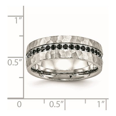 Stainless Steel CZ Wedding Band – view 8