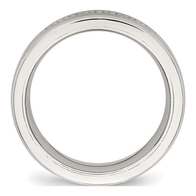 Stainless Steel CZ Wedding Band – view 3