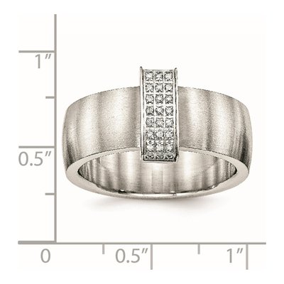 Stainless Steel CZ Wedding Band – view 8