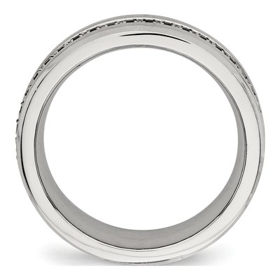 Stainless Steel CZ Wedding Band – view 3